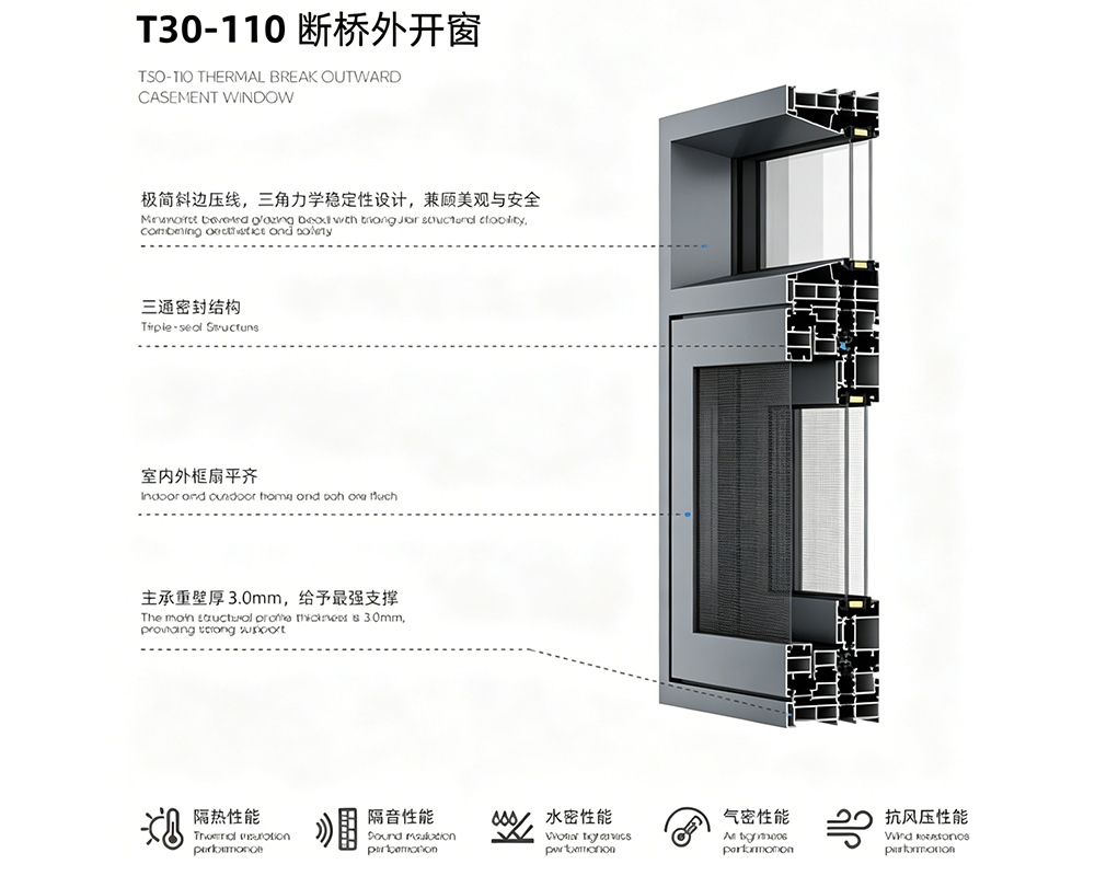 T30-110 Thermal Break Outward Casement Window