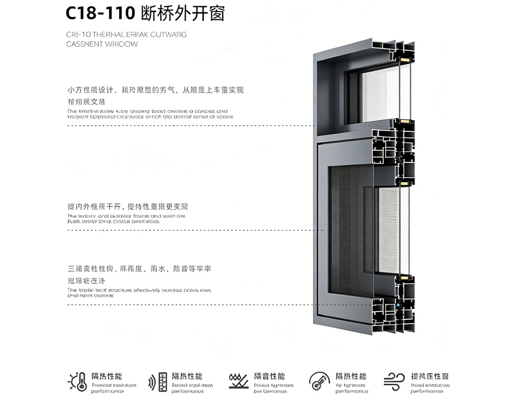 C18-10 Thermal Break Outward Casement Window