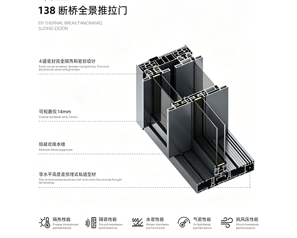 138 Thermal Break Panoramic Slding Door